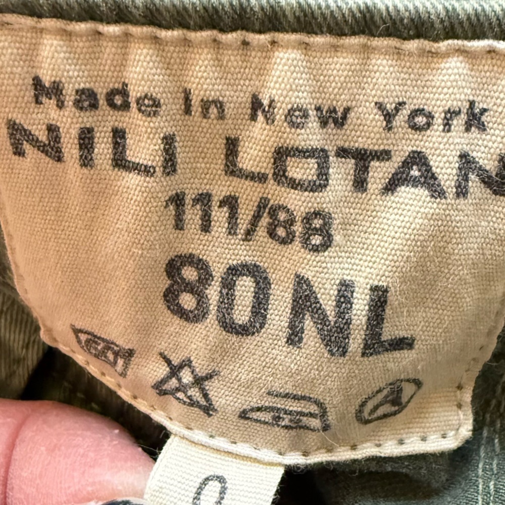 Nili Lotan Cropped Military Pants Camo Green Twill Utilitarian Casual Women’s 0 - Picture 10 of 12